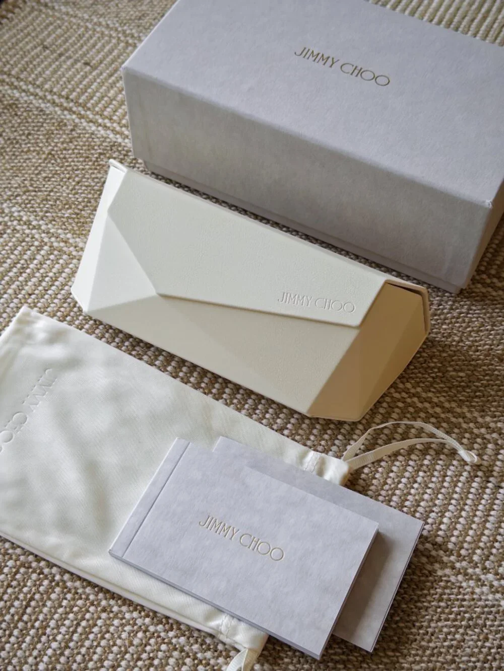 Authentic Jimmy Choo Geometric Sunglass Case & Box Set, Luxury, NEW